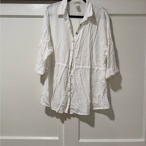 L*Space White Casual Button-Down Shirt